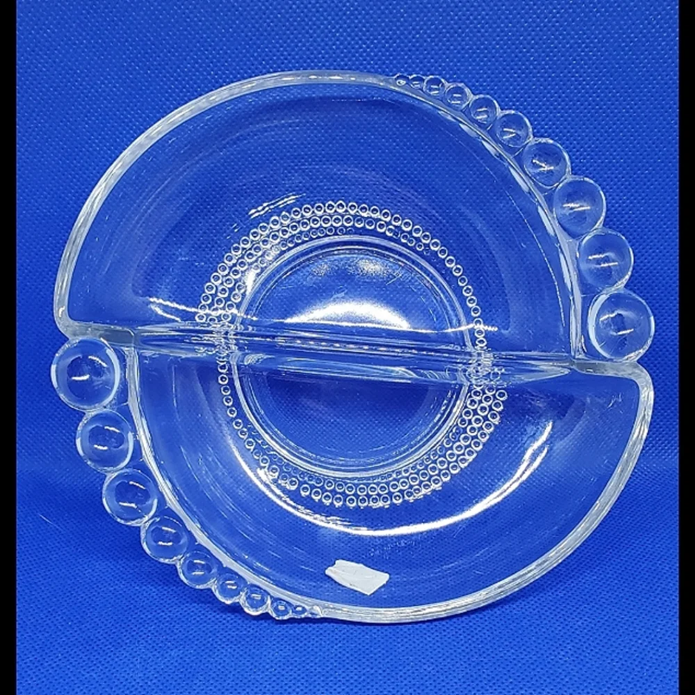 Hazel-Atlas Vintage Beaded Edge, Divided Candy Dish - Picture 1 of 9